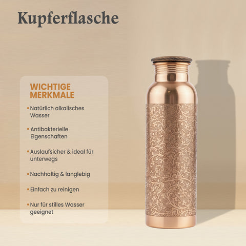 Kupferflasche Flower, 900 ml