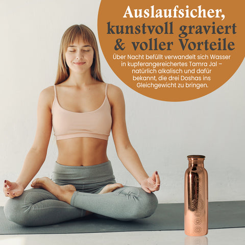 Kupferflasche Chakra, 900 ml