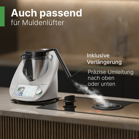 DampfPRO - Dampfumleiter mit integriertem Filter für Dunstabzugshauben / Inselhauben und Muldenlüfter passend für den Thermomix TM5 & TM6