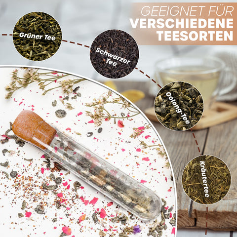 Teeei aus Glas mit Korkverschluss – Nachhaltiges Teesieb für losen Tee