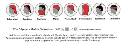 Glarner Tüechli Tube Multifunktionstuch dünnes Fleece