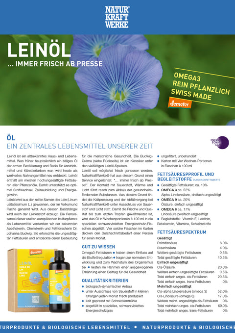 Leinöl nativ 250 ml Demeter
