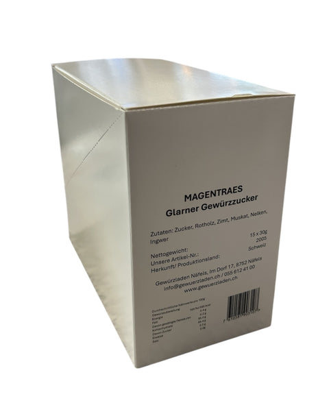 Magenträs (Magentraes) Glarner Gewürzzucker Briefli