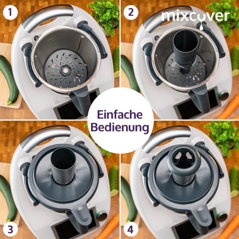 mixcover Spiralschneider Gemüsenudeln schneiden kompatibel mit Thermomix TM6 TM5