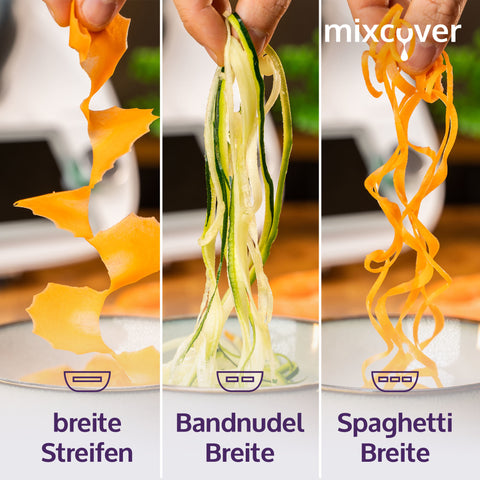 mixcover Spiralschneider Gemüsenudeln schneiden kompatibel mit Thermomix TM6 TM5