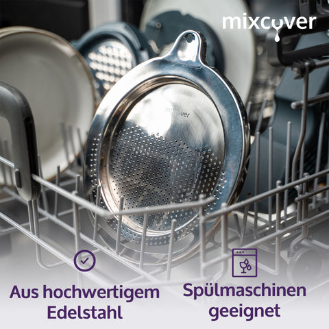 Edelstahl Sieb Abgieß-Hilfe Wiegeteller Spritzschutz für Thermomix TM6 und TM5