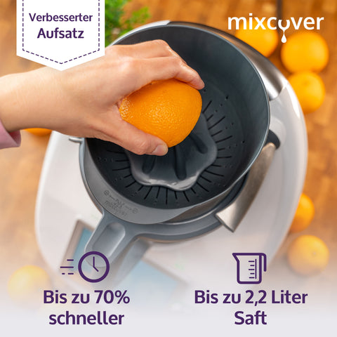 Saftpresse, Orangenpresse, Zitruspresse kompatibel mit Vorwerk Thermomix TM6 und TM5, einfach entsaften, Entsafter