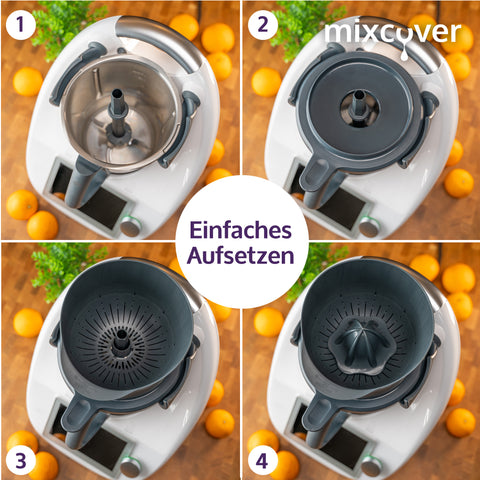 Saftpresse, Orangenpresse, Zitruspresse kompatibel mit Vorwerk Thermomix TM6 und TM5, einfach entsaften, Entsafter