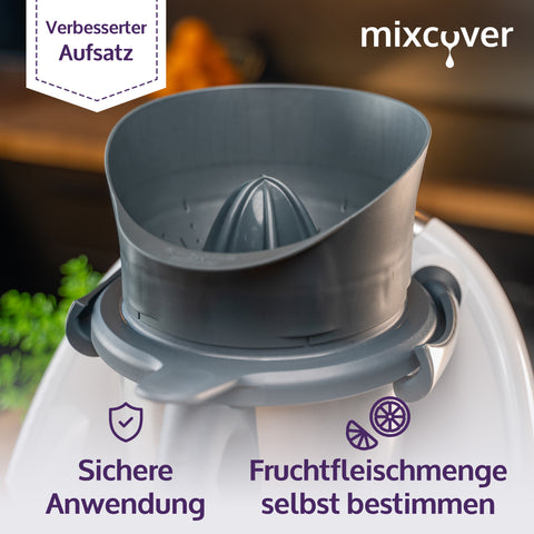 Saftpresse, Orangenpresse, Zitruspresse kompatibel mit Vorwerk Thermomix TM6 und TM5, einfach entsaften, Entsafter