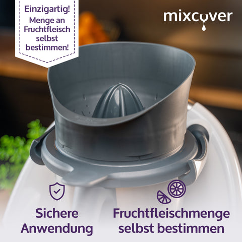 Saftpresse, Orangenpresse, Zitruspresse kompatibel mit Vorwerk Thermomix TM6 und TM5, einfach entsaften, Entsafter
