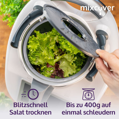 verbesserte Version Salatschleuder kompatibel mit Thermomix TM6 TM5 – waschen und trocknen von Salat – Salattrockner - auch zum Kochen geeignet