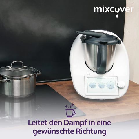 mixcover Steamy Wasserdampf-Ableiter Dampfaufsatz Dunstabzug Möbelschutz steam pipe aus Silikon kompatibel mit Thermomix TM6 TM5 TM31 Monsieur Cuisine Connect Monsieur Cuisine Smart