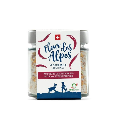 Fleur des Alpes Gourmet Salz mit Schweizer Bio-Cayennepfeffer, 130g