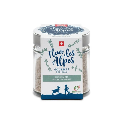 Fleur des Alpes Gourmet Salz mit Schweizer Biothymian, 130g