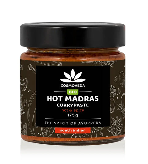 Hot Madras Curry Paste Bio, 175 g