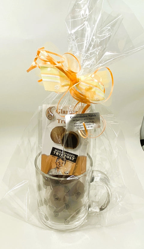 Geschenk Glarner Tasse mit Truffes