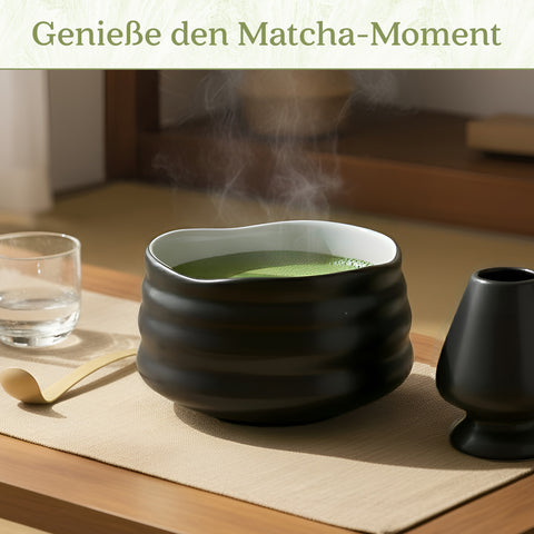 Matcha Set – Chawan, Chasen, Kuse Naoshi & Chashaku (in Geschenkbox), schwarz