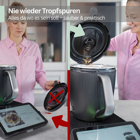 Thermomix TM7 Deckel schafft Ordnung – Halterung direkt am Mixtopf