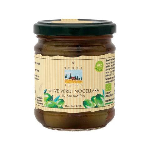 Terra Verde Olive verdi Nocellara in Salamoia, EU Bio, 190g