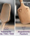 Nachhaltiger Holz-Spatel für Thermomix TM6,TM5,TM31 Drehkellenspatel Teigschaber