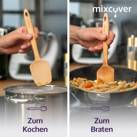 Nachhaltiger Holz-Spatel für Thermomix TM6,TM5,TM31 Drehkellenspatel Teigschaber