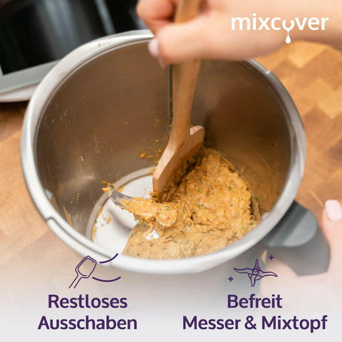 Nachhaltiger Holz-Spatel für Thermomix TM6,TM5,TM31 Drehkellenspatel Teigschaber