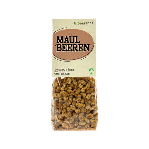 Bio Partner Maulbeeren 200 g – naturbelassene, süsse Bio-Knospe Trockenfrüchte im Beutel