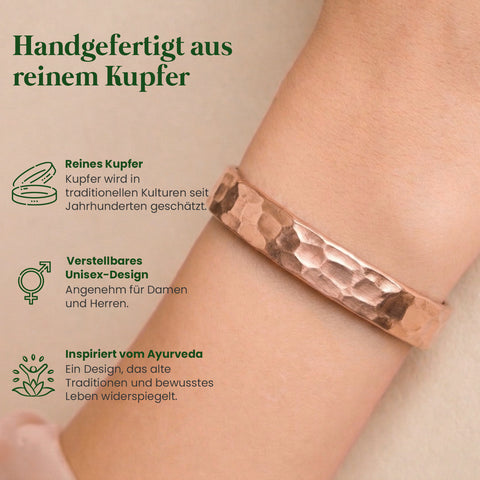 Kupfer-Armreif gehämmert