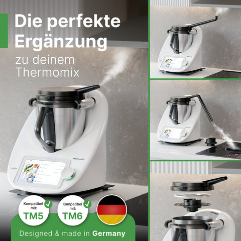 DampfPRO - Dampfumleiter mit integriertem Filter für Dunstabzugshauben / Inselhauben und Muldenlüfter passend für den Thermomix TM5 & TM6