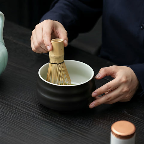 Matcha Set – Chawan, Chasen, Kuse Naoshi & Chashaku (in Geschenkbox), schwarz