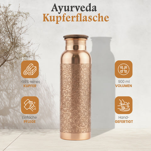 Kupferflasche Flower, 900 ml