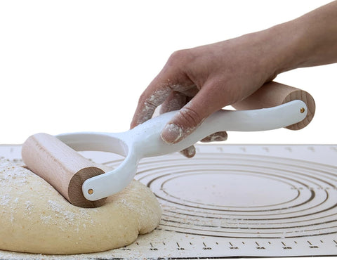 2 Seitiger Teigroller, Teig-Rolle, Nudelholz ideal für Kuchen, Pizza, Nudeln