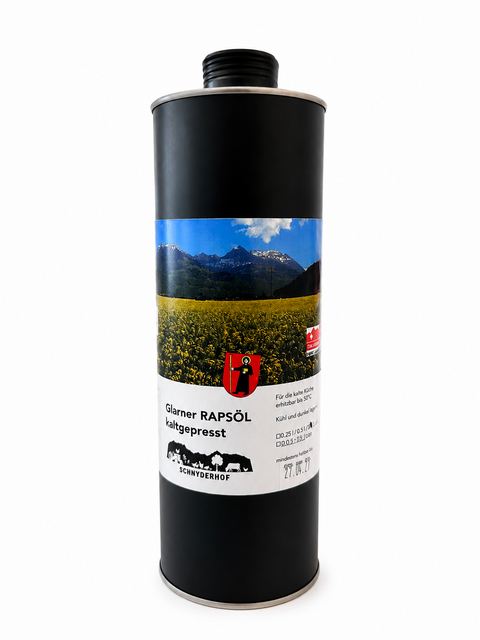 Glarner Rapsöl kaltgespresst 1 Liter