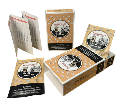 Magenträs (Magentraes) Glarner Gewürzzucker Schiebebox mit Rezept