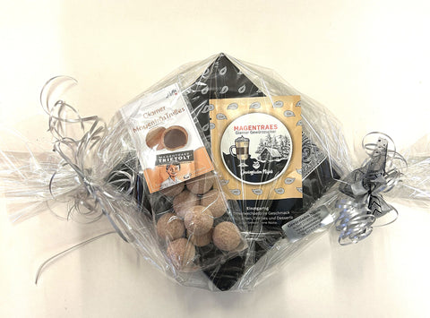 Tovagliolo regalo nero con magenta