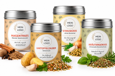 Personalisierte Gewürzdose mit Logo - Private Label