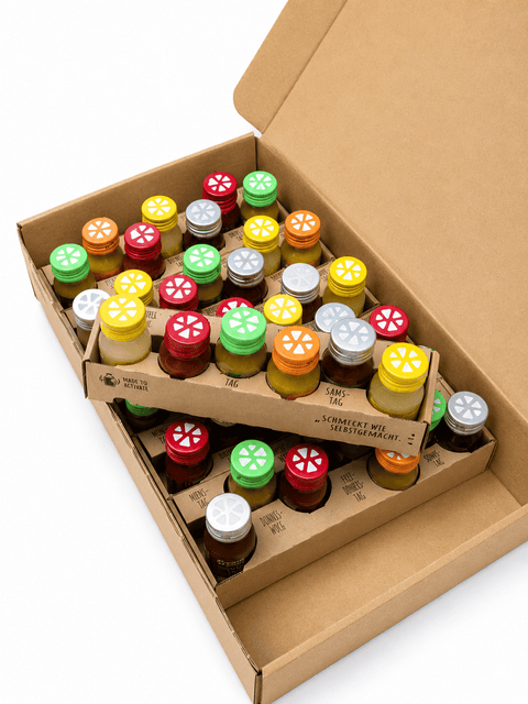 Ingwer Shot Kur (gemischt) - 42 Shots - Box - Classic, Kurkuma, Granatapfel, Ananas und Vitamin Shot Acai