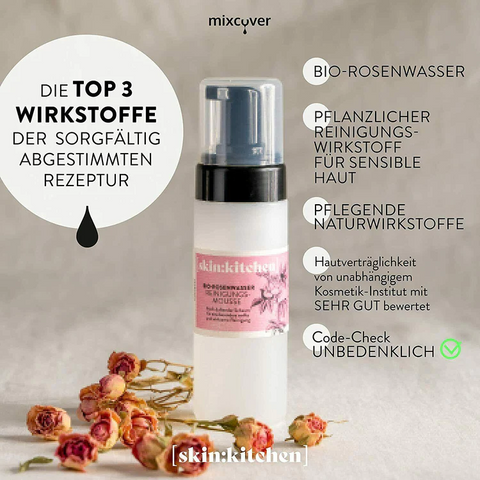 Naturkosmetik Reinigungsmousse  Rosenhydrolat Tonic selber herstellen skin:kitchen DIY Set  Rosenhydrolat Tonic für Küchenmaschinen wie Thermomix oder Monsieur Cuisine Connect / Monsieur Cuisine Smart