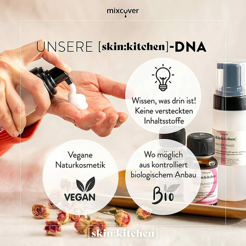 Naturkosmetik Reinigungsmousse  Rosenhydrolat Tonic selber herstellen skin:kitchen DIY Set  Rosenhydrolat Tonic für Küchenmaschinen wie Thermomix oder Monsieur Cuisine Connect / Monsieur Cuisine Smart