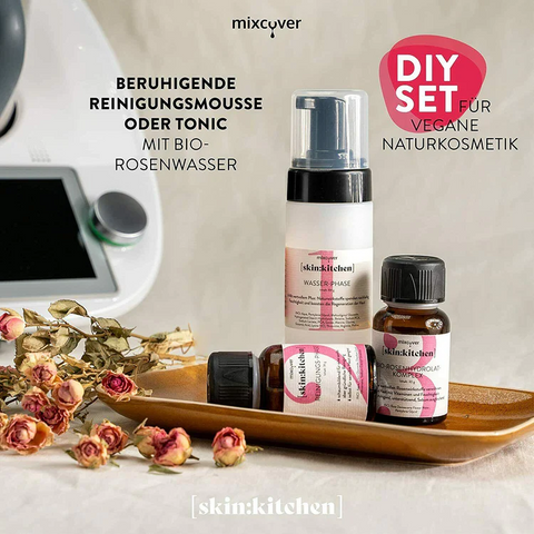 Naturkosmetik Reinigungsmousse  Rosenhydrolat Tonic selber herstellen skin:kitchen DIY Set  Rosenhydrolat Tonic für Küchenmaschinen wie Thermomix oder Monsieur Cuisine Connect / Monsieur Cuisine Smart