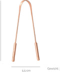 Gewurzladen Nafels Zungenreiniger aus Kupfer mit angegebenen Maßen (14 cm, 5.5 cm).