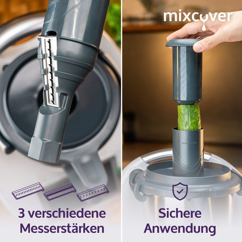 mixcover Spiralschneider Gemüsenudeln schneiden kompatibel mit Thermomix TM6 TM5