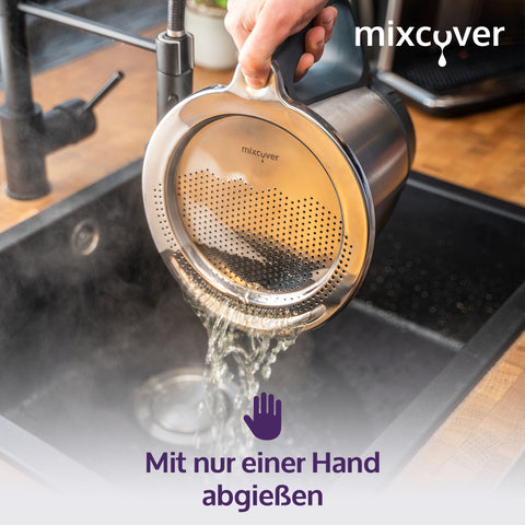 Edelstahl Sieb Abgieß-Hilfe Wiegeteller Spritzschutz für Thermomix TM6 und TM5