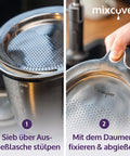 Edelstahl Sieb Abgieß-Hilfe Wiegeteller Spritzschutz für Thermomix TM6 und TM5