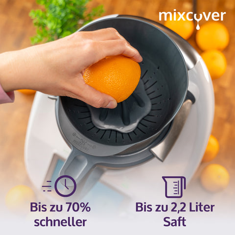 Saftpresse, Orangenpresse, Zitruspresse kompatibel mit Vorwerk Thermomix TM6 und TM5, einfach entsaften, Entsafter