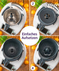 Saftpresse, Orangenpresse, Zitruspresse kompatibel mit Vorwerk Thermomix TM6 und TM5, einfach entsaften, Entsafter