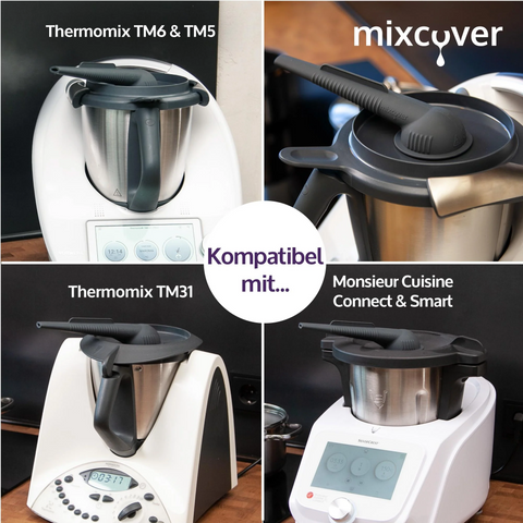 mixcover Steamy Wasserdampf-Ableiter Dampfaufsatz Dunstabzug Möbelschutz steam pipe aus Silikon kompatibel mit Thermomix TM6 TM5 TM31 Monsieur Cuisine Connect Monsieur Cuisine Smart