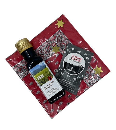 Geschenk Rapsöl + Glarner Gewürz Briefli