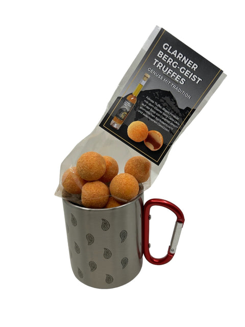 Glarner Outdoor Tasse gefüllt mit Truffes Berg-Geist