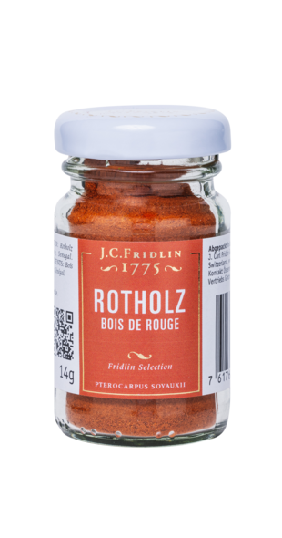 Rotholz gemahlen 14g im Glas